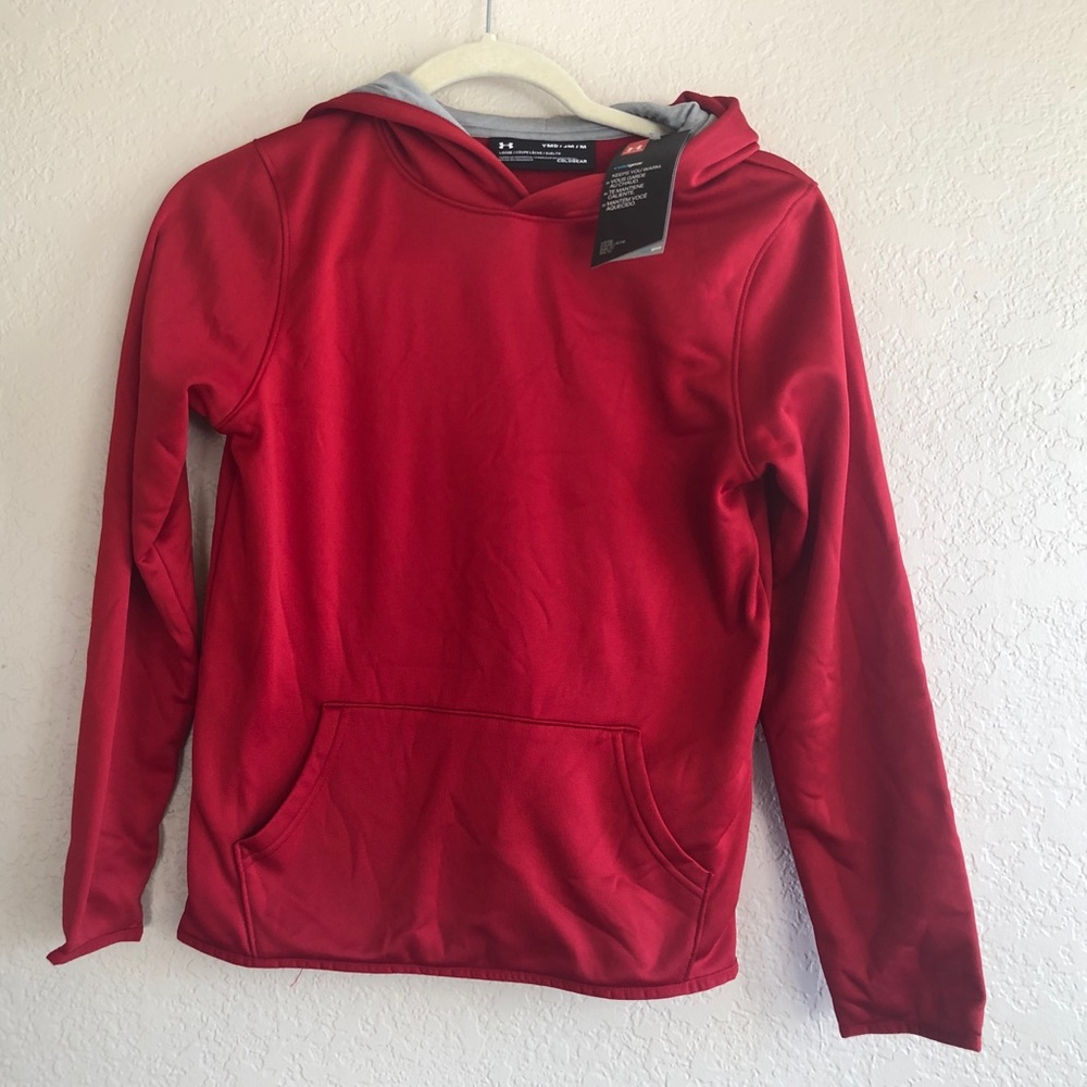 Youth Red Under Armour Fleece Hoodie